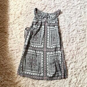 Aztec Tribal Boho Silky High Neck Tank Womens M Indie Earthy Professional Office